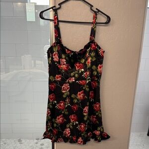 Audrey 3+1 Black Floral Mini Dress